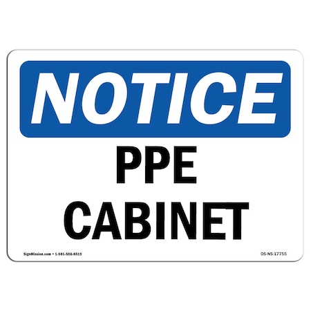 OSHA Notice Sign, PPE Cabinet, 7in X 5in Decal